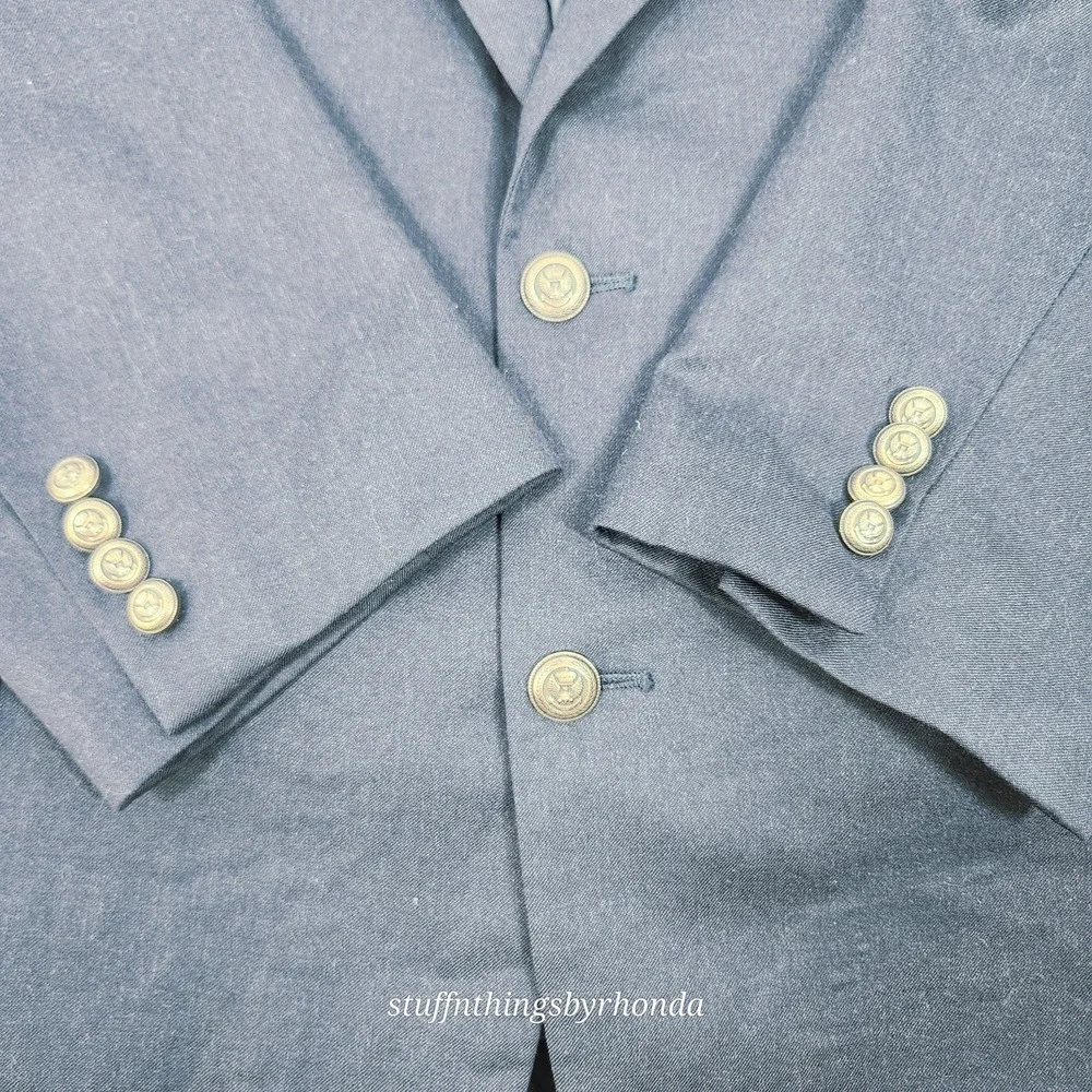 Jos A Bank 96% Wool / 4% Cashmere Dark Blue‎ Blazer Sport Coat Suit Jacket 46R